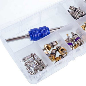 Набір ніпелів СТ-247 (7 видів 39 золотників + викрутка) для автомобільного кондиціонера