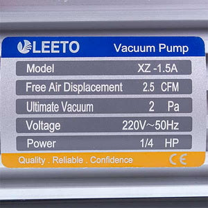 Вакуумний насос для кондиціонера LEETO XZ-1.5А (1 ступ. 70 л/хв.)