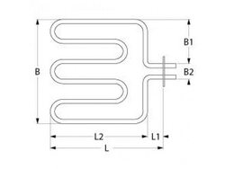 Тен для жарочного шафи, духовки Dexion, MBM E6, G6 серії 1500Вт, 220В, фланець 100х22мм