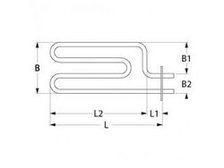 Тен для пароконвектомата Fagor 416018 1000W 230V фланець 80х20mm