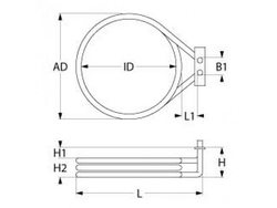 Тен для пароконвектомата Unox 417553 5600W 230V фланець 148x31mm