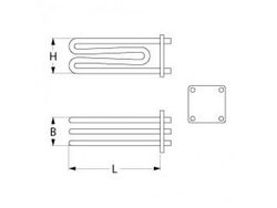 Тен бойлера для пароконвектомата Rational 415550 9000W 230V фланець 82x82mm