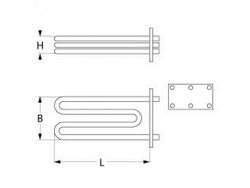 Тен бойлера для пароконвектомата Fagor 416606 9000W 230V фланець 55x105mm