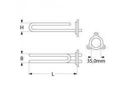 Тен бойлера для посудомийної машини NuovaSimonelli, IME Omniwash 416211 2700W 230V L=300mm B=25mm