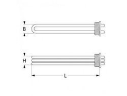 Тен універсальний нагрівач для Electrolux, Winterhalter 4500Вт, 230В, фланець 1½"