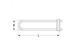 Тен бойлера для посудомоечной машины Hobart 416286 3000W 230V L=408mm B=-65mm фланец 70x18mm