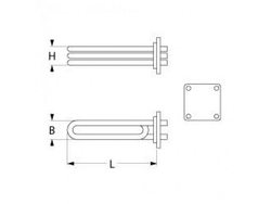Тен бойлера для посудомийної машини Elframo, Komel, MBM 418574 3000W 230V фланець 80х96mm