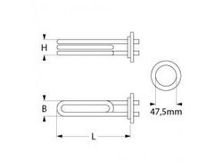 Тін бойлера для посудомийної машини Colged, Apach, Elettrobar 420057 3000W 230V L=330mm B=33mm