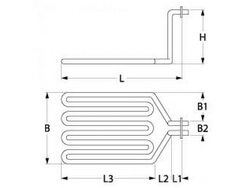 Тен для фритюрницы Fimar, Roller-Grill 416744 2000W 230V фланец 50х22мм