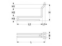 Тен для фритюрницы Electrolux, Zanussi 416993 1500W 230V фланец 33х33мм