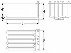 Тен для фритюрницы Bertos 418104 6000W 230/400V фланец 270х25мм