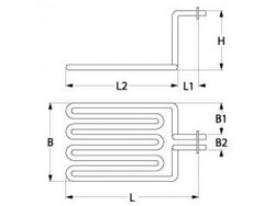 Тен для фритюрницы Amitek, Cookmax, Saro 418643 3200W 230V фланец 50х22мм