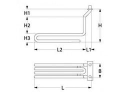 Тен для фритюрницы Electrolux, Zanussi 417631 2900W 230V фланец 66х32мм