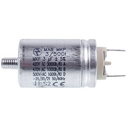 Пусковий конденсатор для посудомийної машини AEG 1115927012 3uF 420V 48x30mm (2 клеми)
