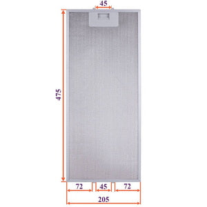Фільтр металевий жировий 205x475x8m для витяжки VentoLux