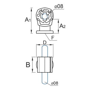 Тримач проволоки пластиковий M8 01/8 PL сірий