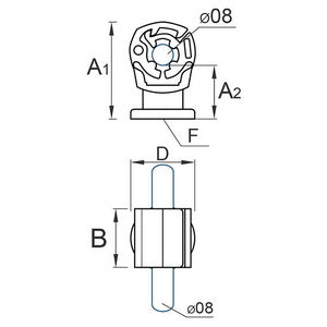 Тримач проволоки пластиковий M6 01/6 PL G сірий