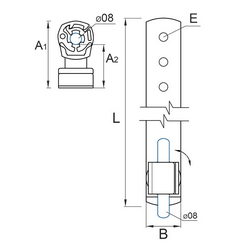 Тримач під черепицю L=330mm із нержавіючої сталі з пластиком 12/33 Ni PL