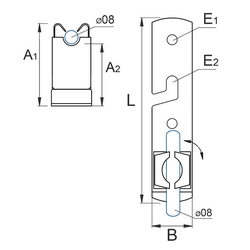 Тримач дроту даховий з нержавіючої сталі з крючком 12/12/1 Ni