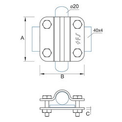 Затискувач прут D=16-20mm/дріт D=8-10mm сталевий гарячеоцинкований 44/208.2 ОСН