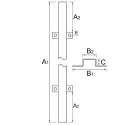 Екран струмовідвідної проволоки сталевий гальванічно оцинкований 70/140 OC L=1400mm
