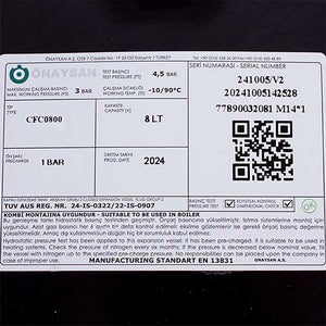 Розширювальний бак Onaysan 8 л M14x1 для газового котла Baxi Eco, Luna, Main, Westen Quasar, Pulsar 5663880