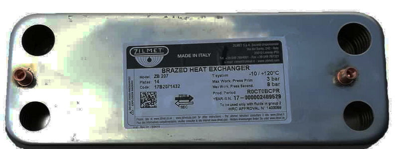 Теплообмінник пластинчастий ГВП Alfa Laval (12 пластин) для газового котла Junkers ZW-23, OW23, Bosch Gaz 3000 8705406287