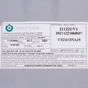 Розширювальний бак Onaysan 6 л 1/2" для газового котла Viessmann Vitopend 100 WH1В 24 кВт 7825499