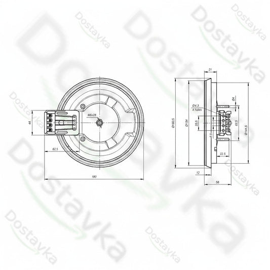 Конфорка 346971000001 для электроплиты Nord диаметр 145 мм 1000 Вт