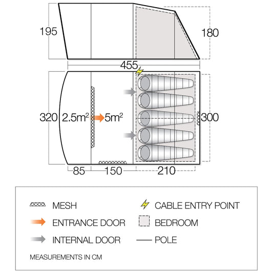 Палатка п'ятимісна Vango Harris 500 Mineral Green (TETHARRIS000002)