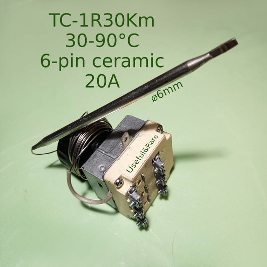 TC-1R30Km 30-90°C 6 контактов с винтами керамика 20А