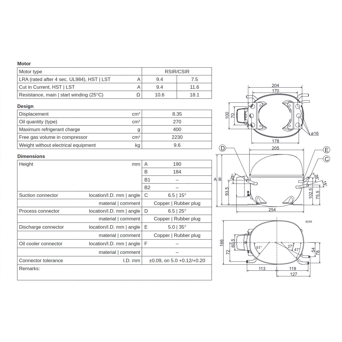 Danfoss NL8.4FT R134 (Tropical 105G6040) (8,35 cm3)