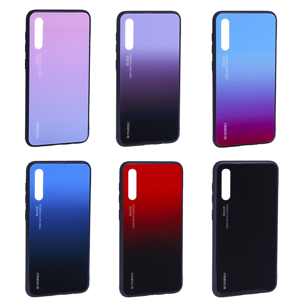 Накладка Чохли Gradient Glass Case Samsung A50 2019 - Black