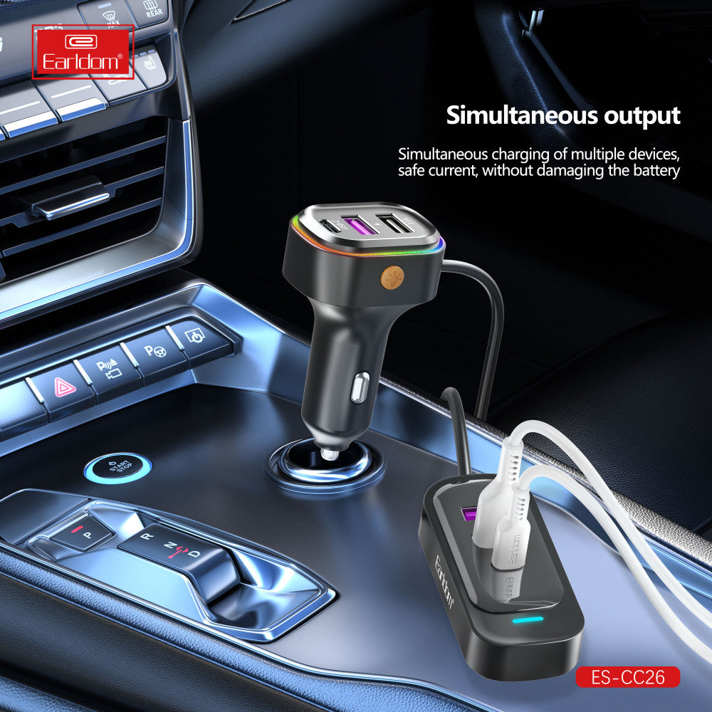 Car Charger 2.4A 4U 2C Earldom ES-CC26