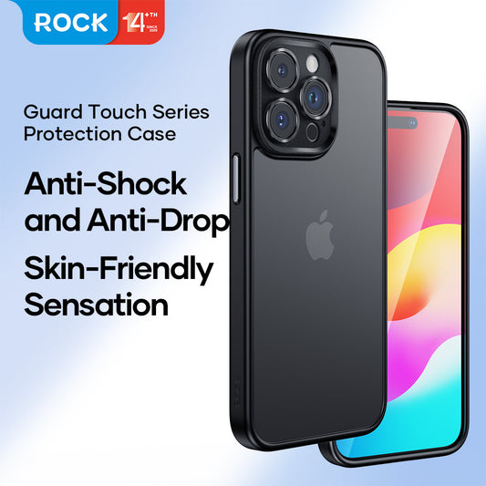 Накладка Чохли Rock Guard Touch Protection Case Anti-drop Lens Protection iPhone 15 Pro Max - Titanium Black