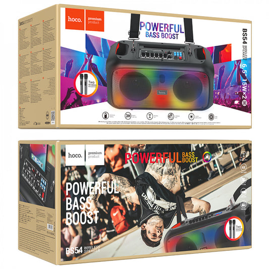 Bluetooth Speaker & 2 Microphones - Hoco BS54 - Black