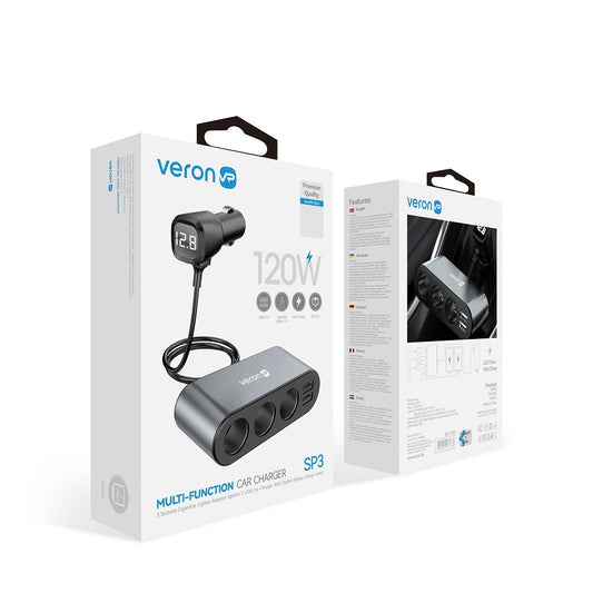 Розгалужувач прикурювача | 3S | 3.1A | 2U - Veron SP3