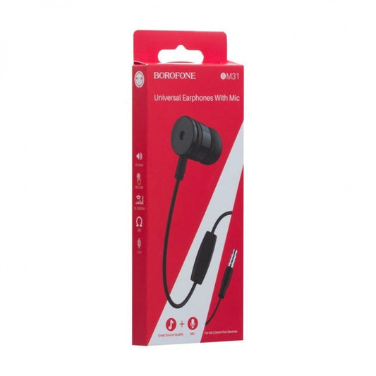 Навушники з мікрофоном 3.5mm — Borofone BM31 Mysterious — Black