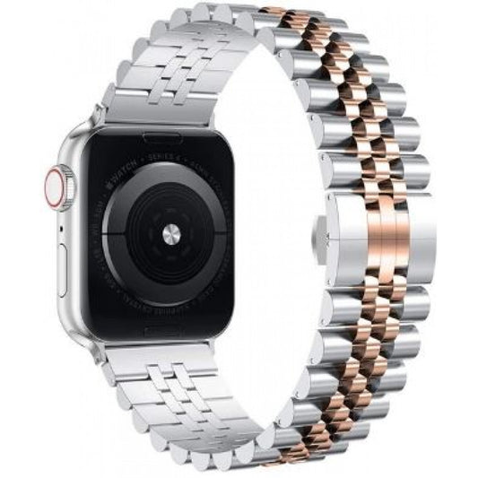 Ремінець Rolex 5 Bead Apple Watch 42 mm 44 mm 45 mm 49 mm Rose Gold