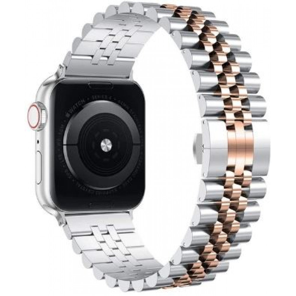 Ремінець Rolex 5 Bead Apple Watch 42 mm 44 mm 45 mm 49 mm Rose Gold