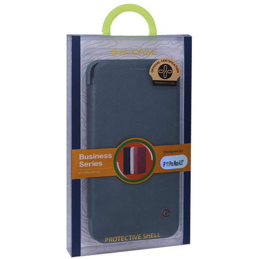 Накладка Чохли G-Case Business Series Leather Case iPhone 11 Pro Max — Green