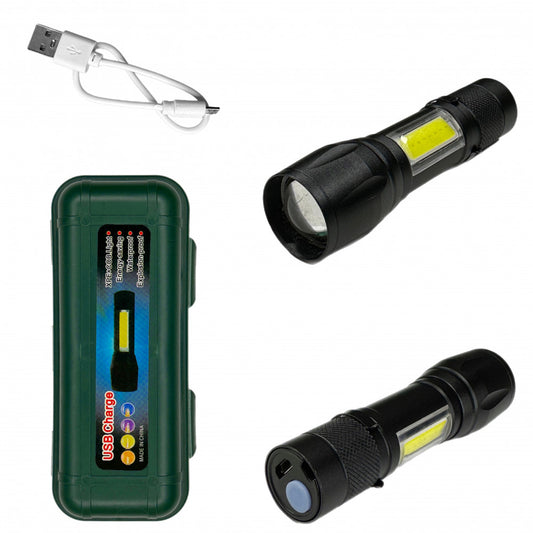 Фонарь ручной Аккумуляторный LED 512 OSL/COB металл USB