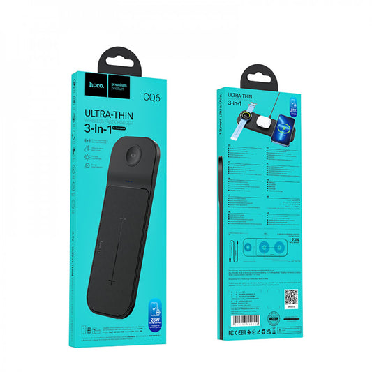 Wireless Charger 3 in 1 Hoco CQ6 SAM Watch — Black