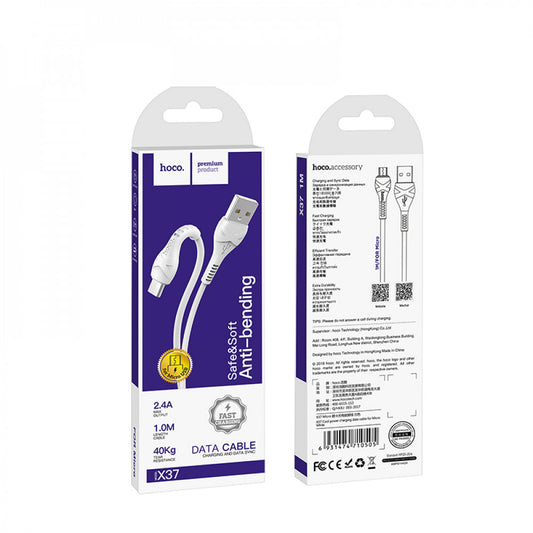 Кабель Micro 3A (1m) Hoco X37 — White