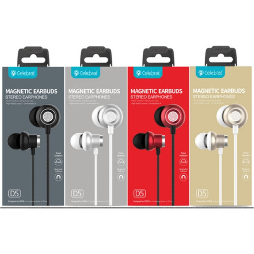 Навушники з мікрофоном 3.5mm Celebrat D5 — Black