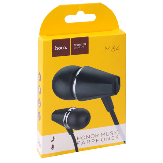 Навушники з мікрофоном 3.5mm Hoco M34 Honor Music — Black