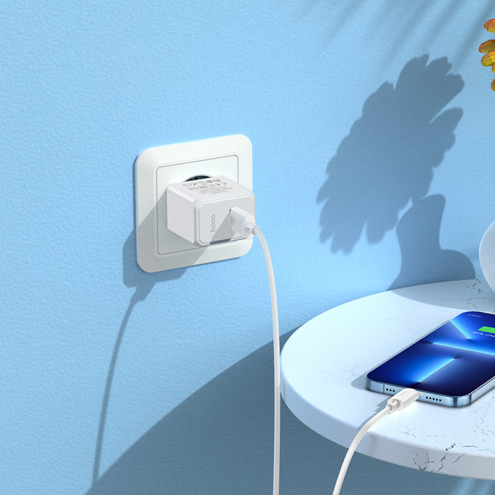 Home Charger | 2.1A | 1U | Lightning Cable (1m) - Hoco CS11A - White