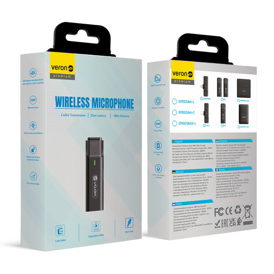 Бездротовий мікрофон для телефону Lightning Veron EP033AH2-L з кейсом заряджання