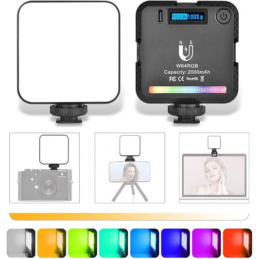 Лампа відеосвітло LED W-S6 RGB 6W LED 45pcs color 2500-9000K CRI95+ Battery 2000mAh