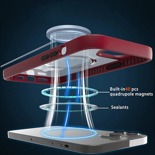 Накладка Чохли Colorful Matte Case with MagSafe iPhone 13 Pro — Bordo